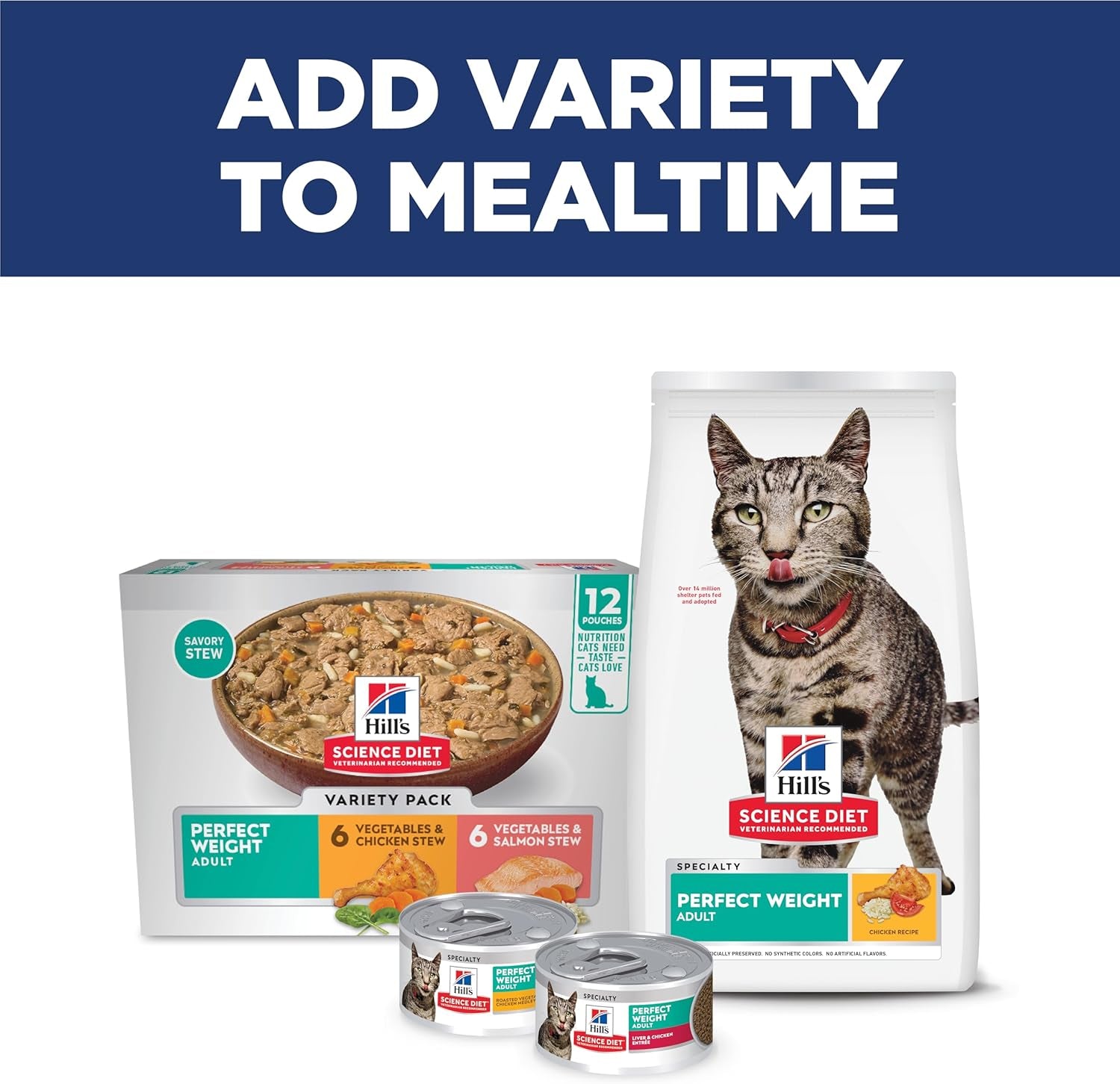 Dry Cat Food, Adult, Perfect Weight for Healthy Weight & Weight Management, Chicken Recipe, 3 Lb. Bag